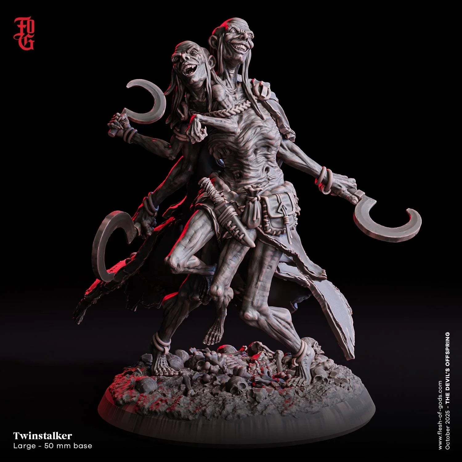 Twinstalker Miniature | Large Aberration Monstrosity Monster Figurine | 50mm Base - Plague Miniatures