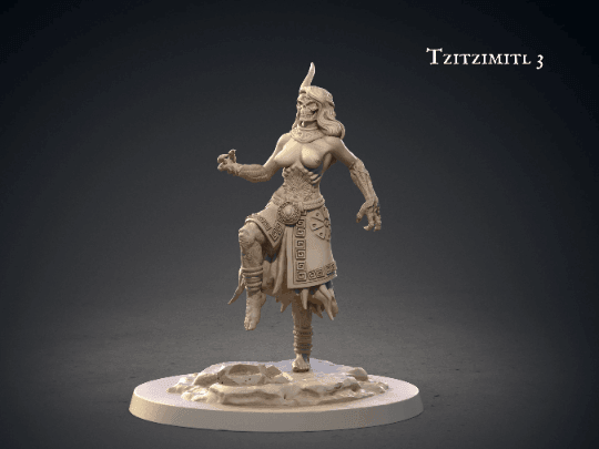 Tzitzimitl Aztec Deity Miniature | FSFW Nude Female Figure | 32mm Scale - Plague Miniatures