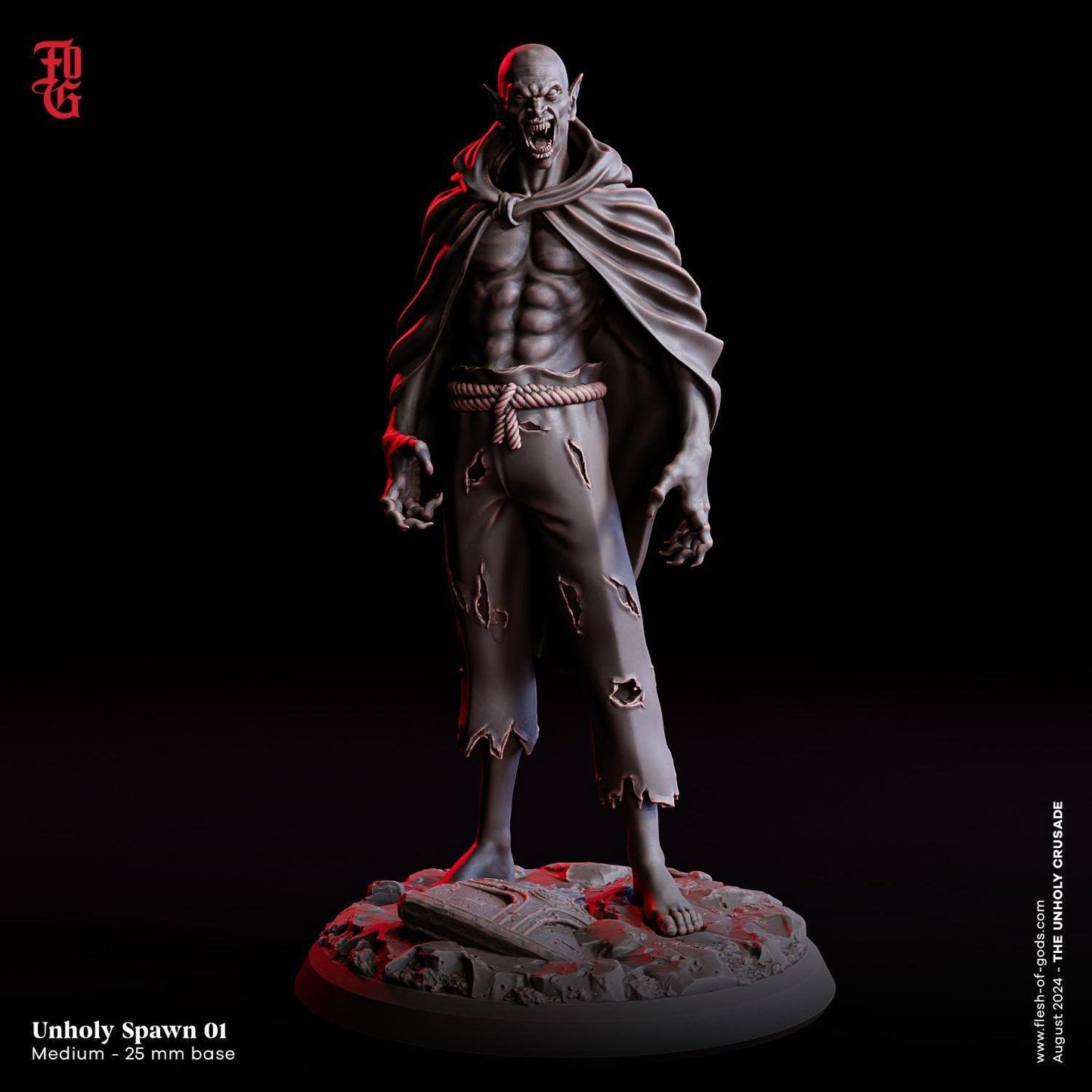 Undead Chaotic Evil Unholy Spawn Miniature | Vampire Creature Monster Figure | 32mm Scale - Plague Miniatures