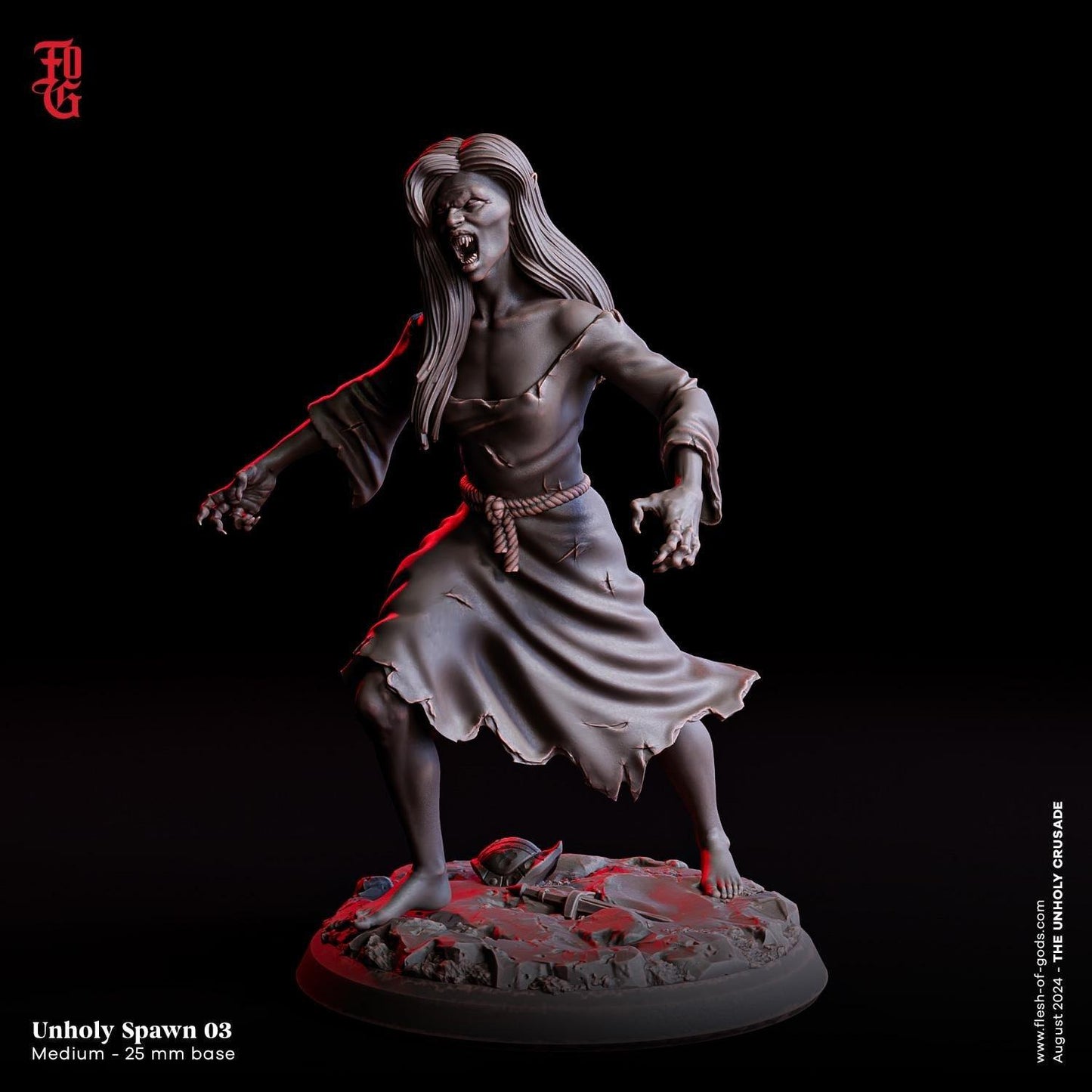 Undead Chaotic Evil Unholy Spawn Miniature | Vampire Creature Monster Figure | 32mm Scale - Plague Miniatures