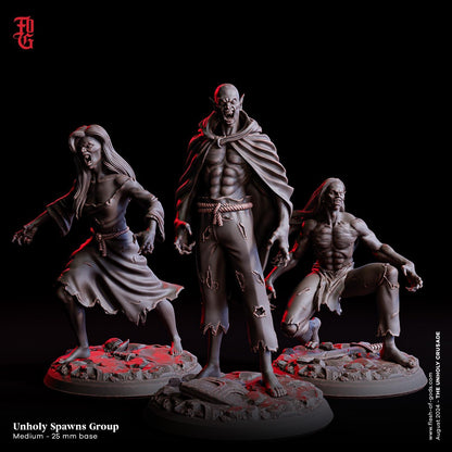 Undead Chaotic Evil Unholy Spawn Miniature | Vampire Creature Monster Figure | 32mm Scale - Plague Miniatures