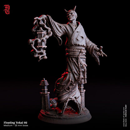 Undead Demon Floating Yokai Monster Miniature | Sinister Tabletop Abomination | 32mm Scale - Plague Miniatures