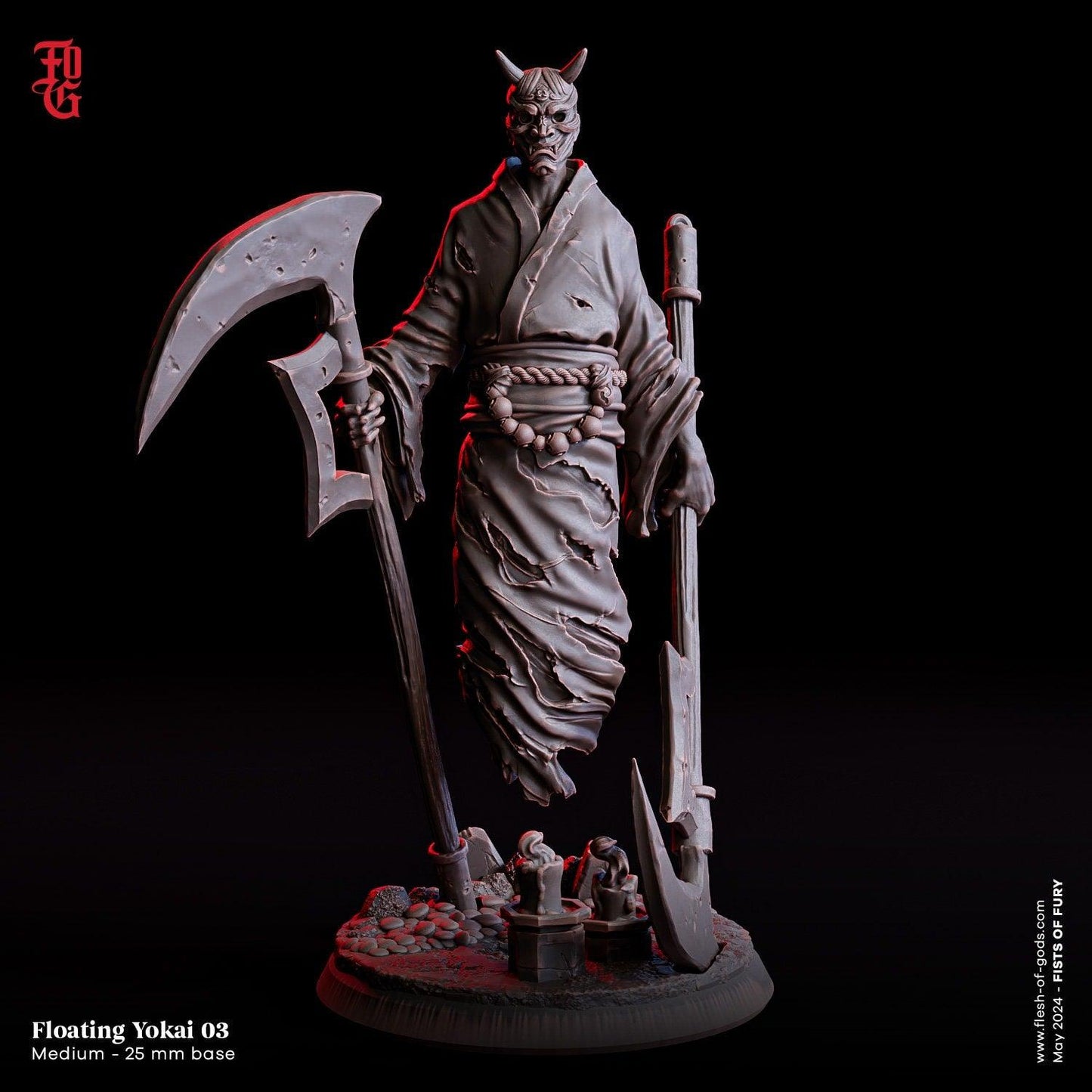 Undead Demon Floating Yokai Monster Miniature | Sinister Tabletop Abomination | 32mm Scale - Plague Miniatures