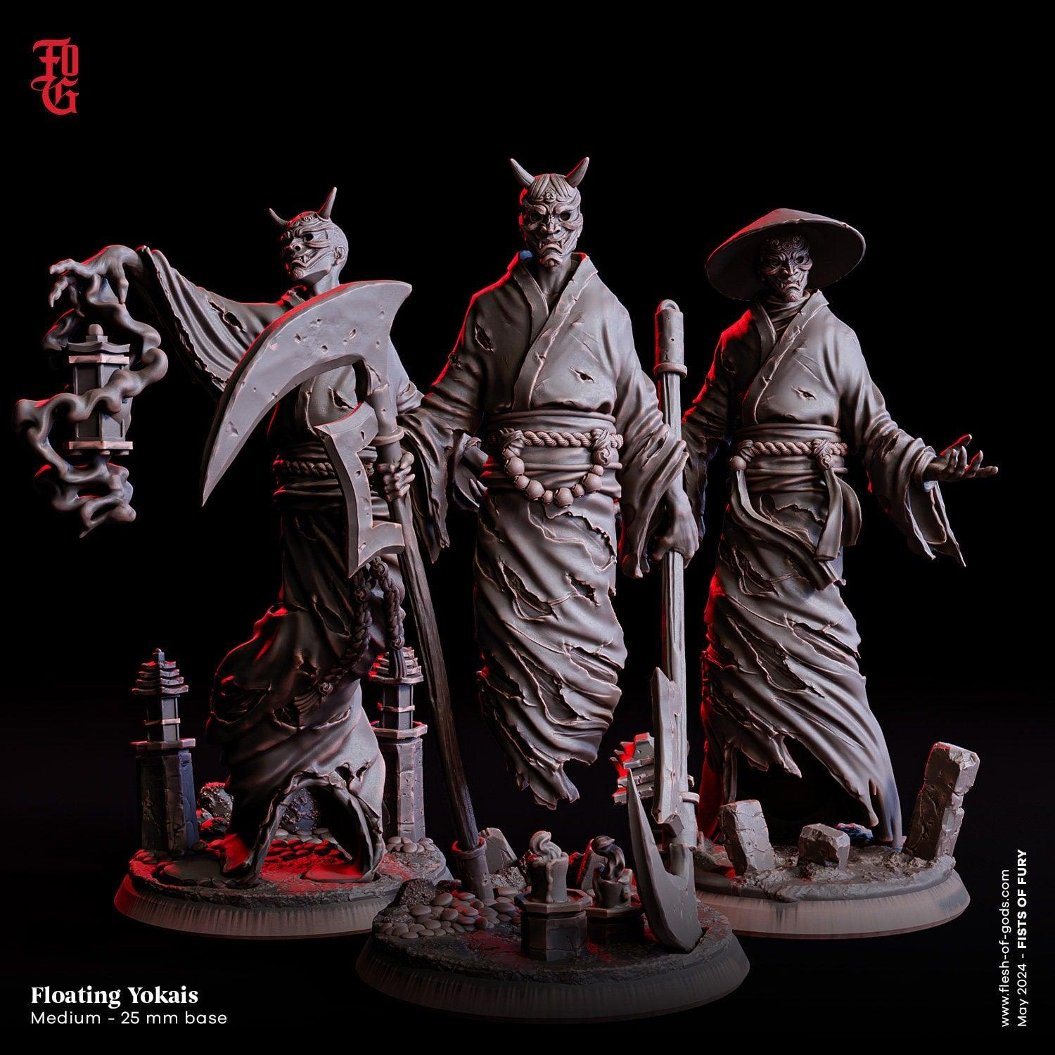 Undead Demon Floating Yokai Monster Miniature | Sinister Tabletop Abomination | 32mm Scale - Plague Miniatures