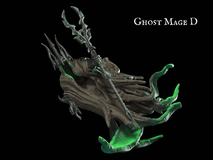 Undead DnD Mage Ghost Miniature ttrpg miniature - 28mm scale Tabletop gaming DnD Miniature Dungeons and Dragons, Mage miniature, dnd 5e wargaming - Plague Miniatures