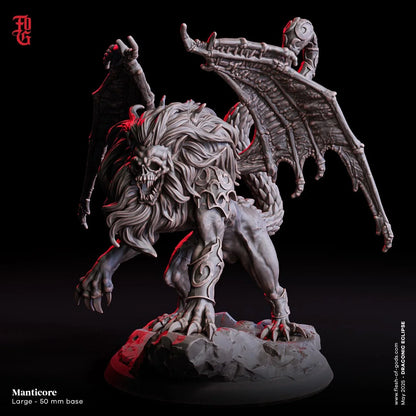 Undead Manticore | Hybrid Monstrosity Miniature | 50mm Base - Plague Miniatures