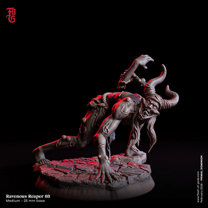 Undead Ravenous Reaper Monster Miniature | Medium Dark Fantasy Tabletop RPG Figure | 32mm Scale - Plague Miniatures