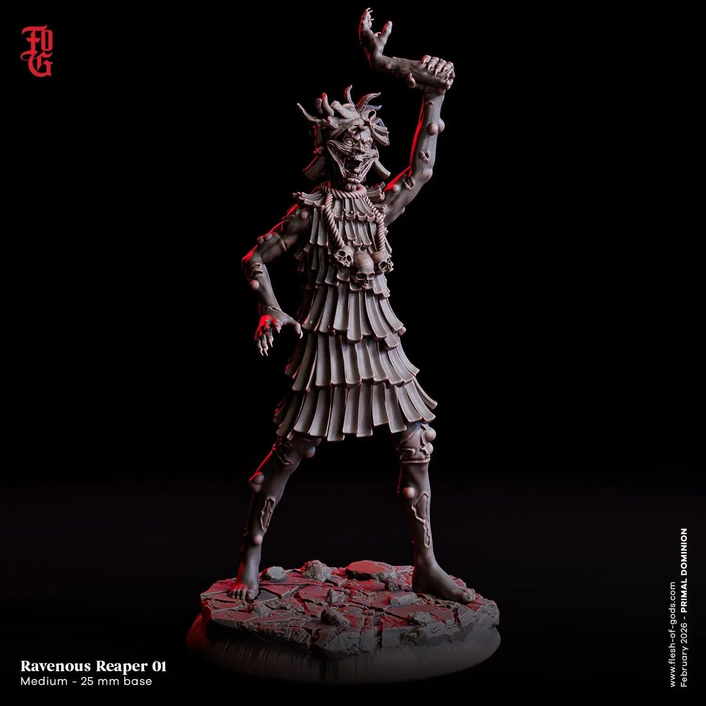 Undead Ravenous Reaper Monster Miniature | Medium Dark Fantasy Tabletop RPG Figure | 32mm Scale - Plague Miniatures