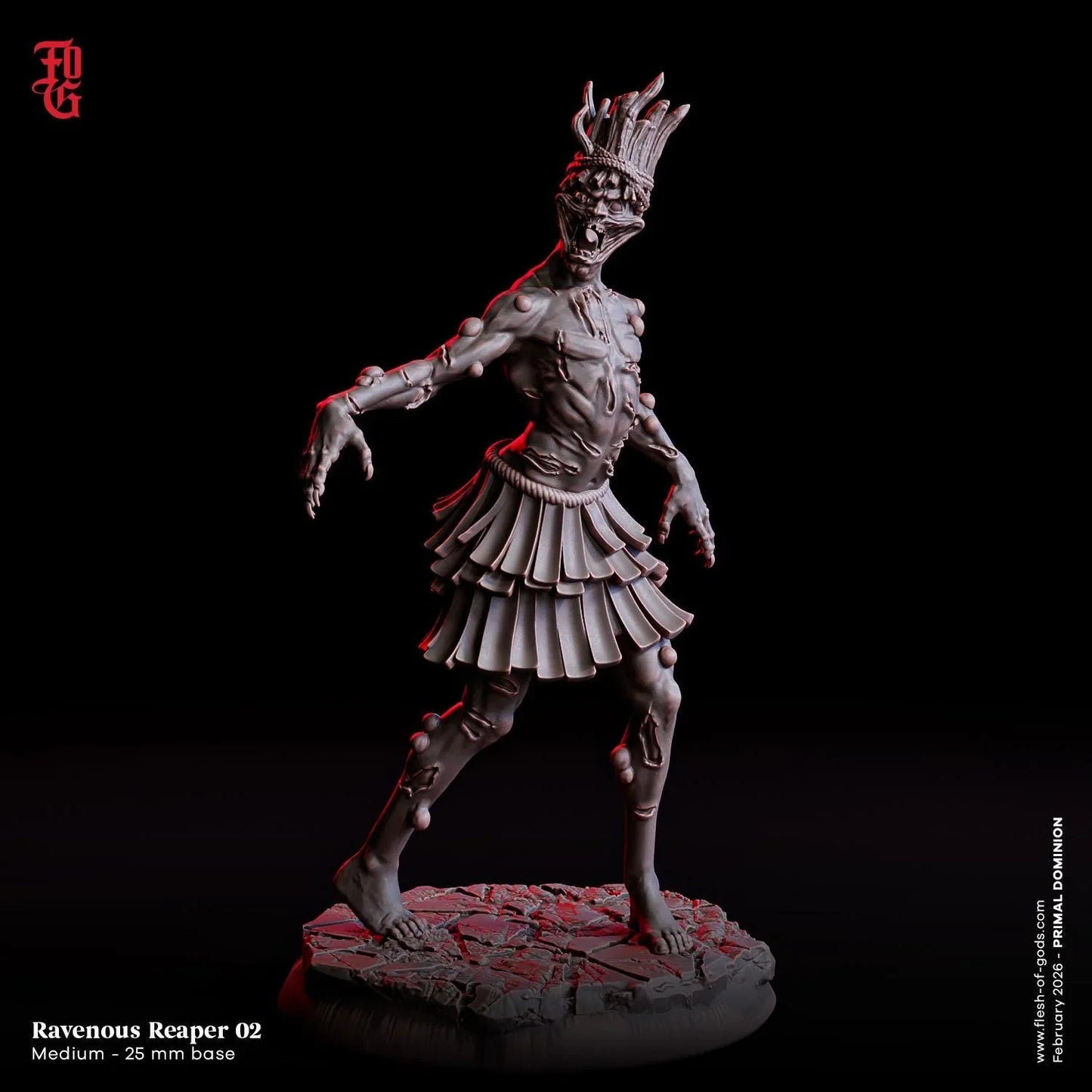 Undead Ravenous Reaper Monster Miniature | Medium Dark Fantasy Tabletop RPG Figure | 32mm Scale - Plague Miniatures