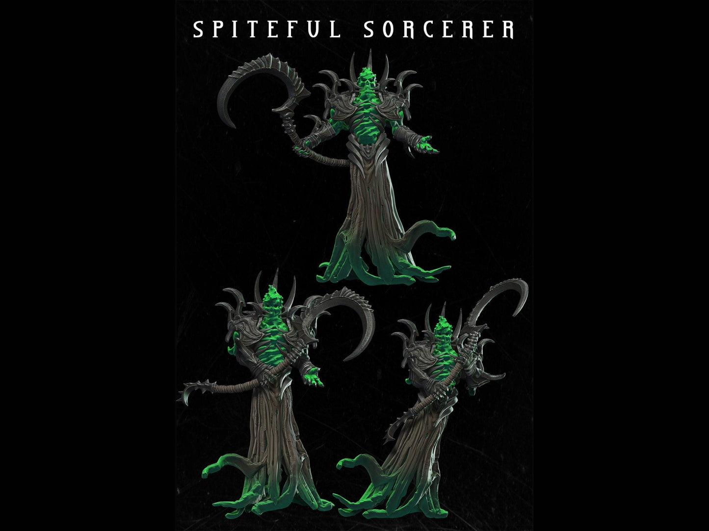 Undead Spiteful Sorcerer Miniature 28mm scale Tabletop gaming DnD Miniature Dungeons and Dragons, dnd 5e dungeon master gift - Plague Miniatures