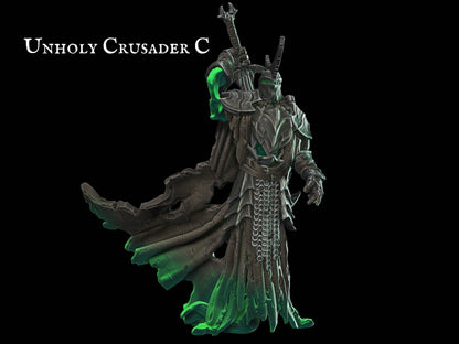 Undead Unholy Crusader Miniature | 3 Poses | 28mm scale Tabletop gaming DnD Miniature Dungeons and Dragons, dnd monster manual - Plague Miniatures