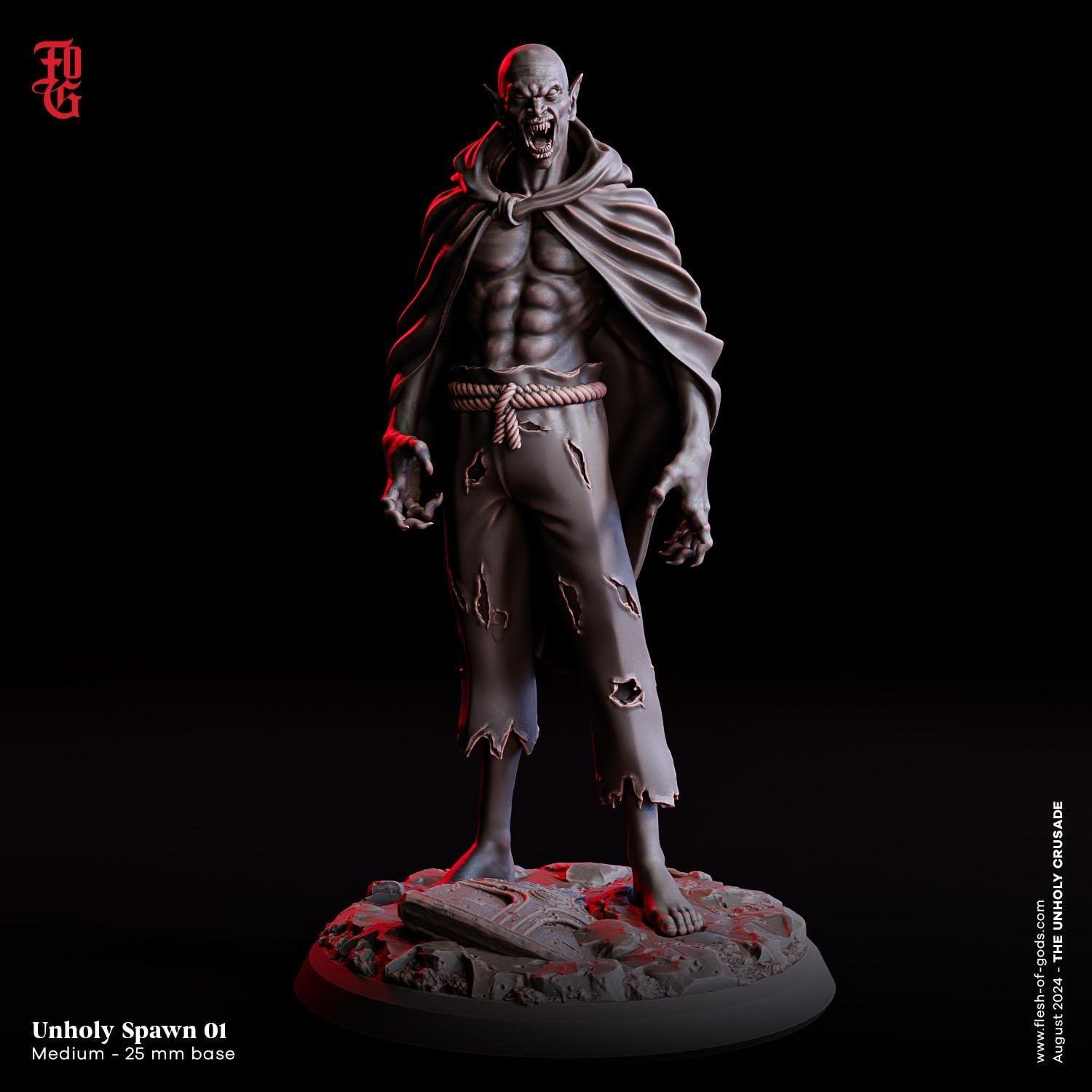 Undead Vampire Unholy Spawn Miniature | Creature Monster Figure for Tabletop Games | 32mm Scale - Plague Miniatures