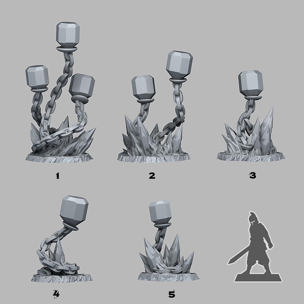 Underdark Crystal Lights Miniatures | Eerie Wargaming Terrain Set | 28mm or 32mm Scale - Plague Miniatures