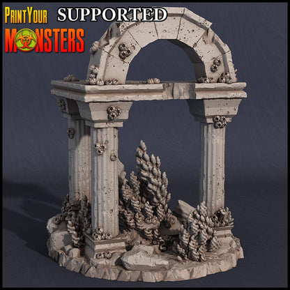 Underwater Ruins Terrain for Tabletop gaming | underwater Terrain 70mm Base | DnD Tabletop gaming | Dungeons and Dragons, DnD 5e - Plague Miniatures