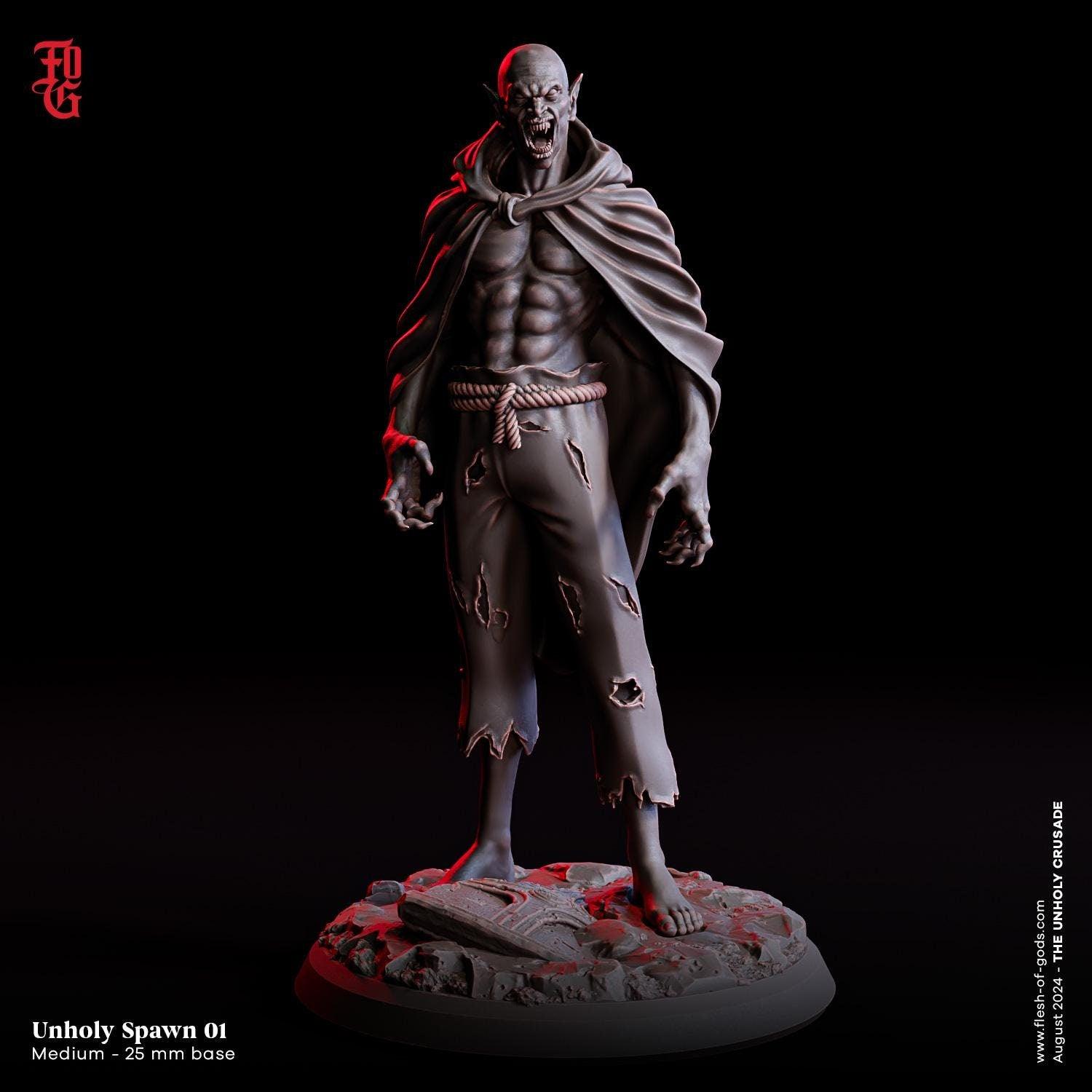 Unholy Spawn Miniature | Undead Vampire Creature Monster Figure | 32mm Scale - Plague Miniatures