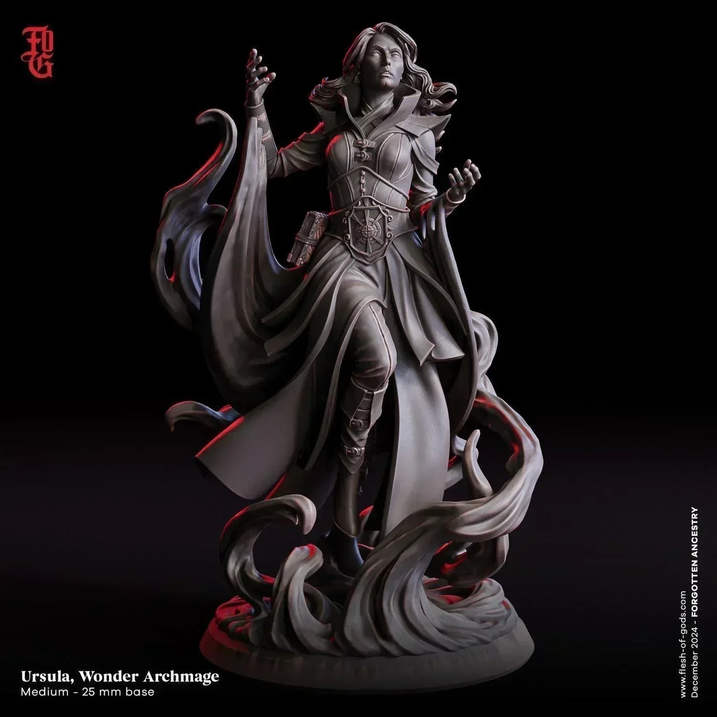 Ursula, Wonder Archmage Miniature | Spellcaster NPC Figurine for DnD | 32mm Scale or 75mm Scale - Plague Miniatures