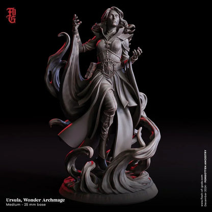 Ursula, Wonder Archmage Miniature | Spellcaster NPC Figurine for DnD | 32mm Scale or 75mm Scale - Plague Miniatures