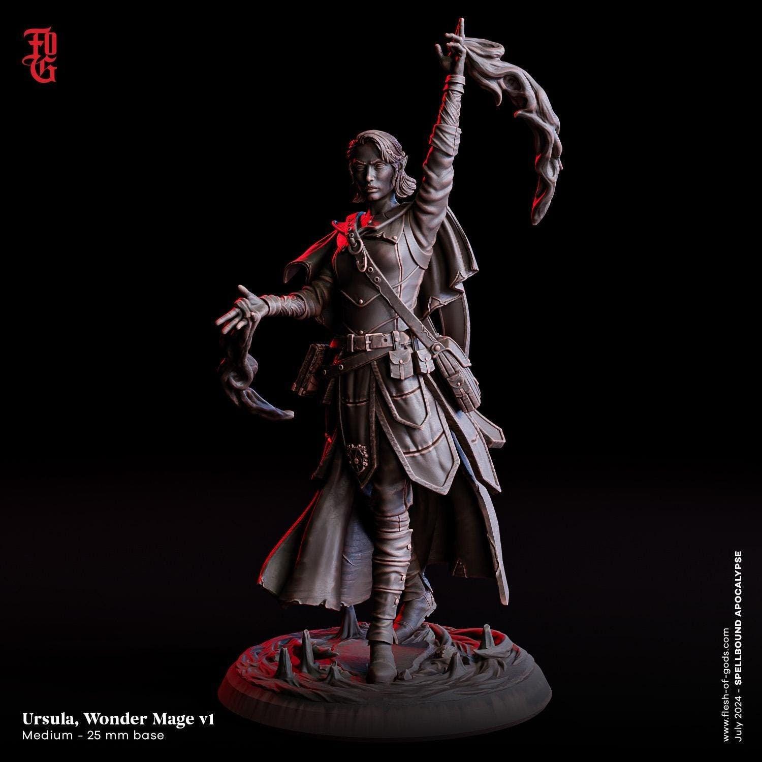 Ursula, Wonder Mage Miniature | Female Elf Wizard Spellcaster Figure ...