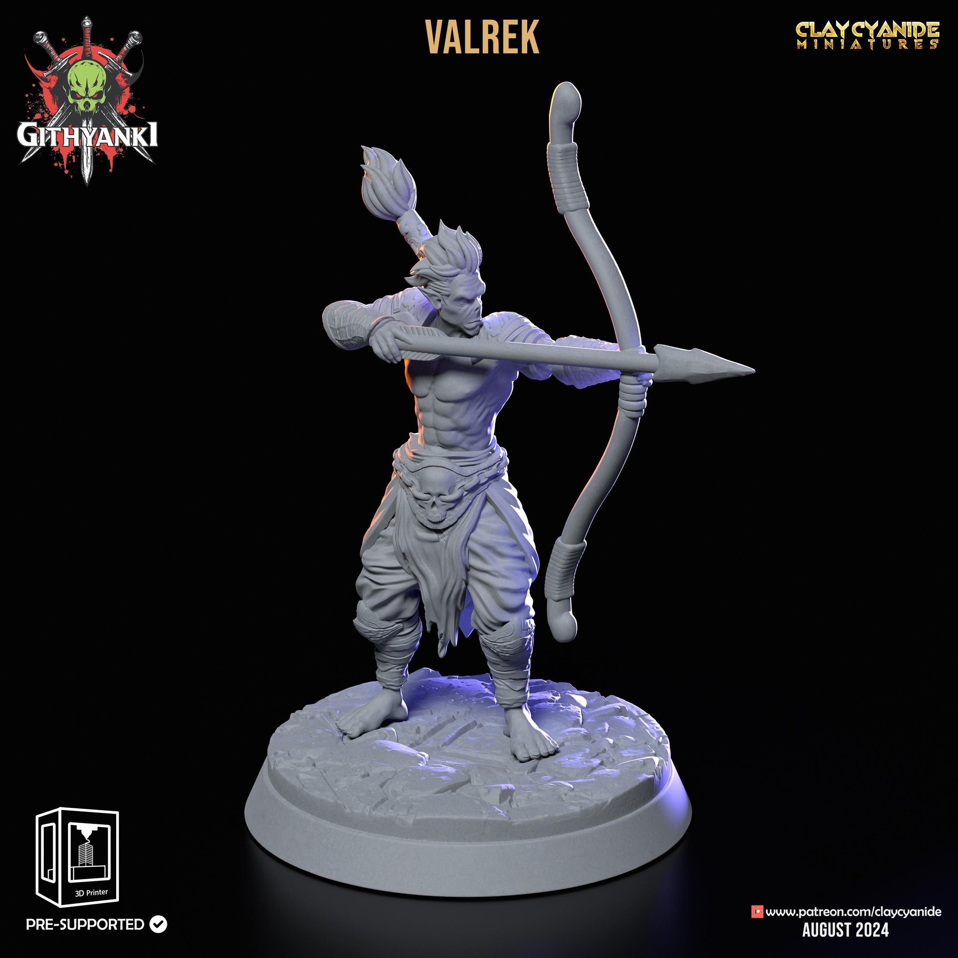 Valrek, Orc Archer Miniature | Steadfast Sharpshooter | 32mm Scale - Plague Miniatures