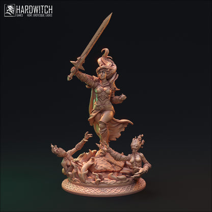 Vekhir Dettar, The Exorcist Knight NSFW Nude Option | Holy Warrior Paladin Miniature | 32mm Scale or 75mm Scale - Plague Miniatures