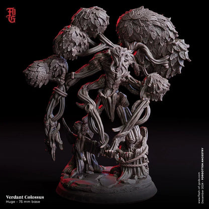 Verdant Colossus Miniature | Tree Ent Monster Forest Druid Figurine | 75mm Base - Plague Miniatures