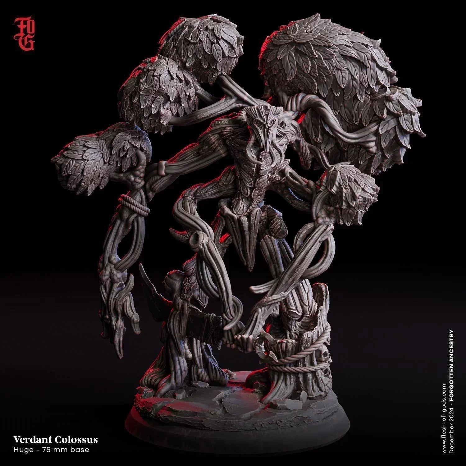 Verdant Colossus Miniature | Tree Ent Monster Forest Druid Figurine | 75mm Base - Plague Miniatures