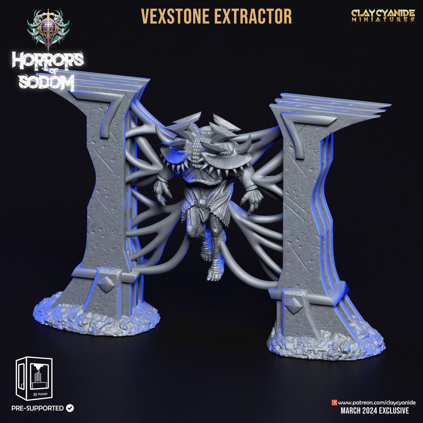 Vexstone Extractor Aberration Demon Miniature | Demon for Tabletop Gaming | 32mm scale - Plague Miniatures