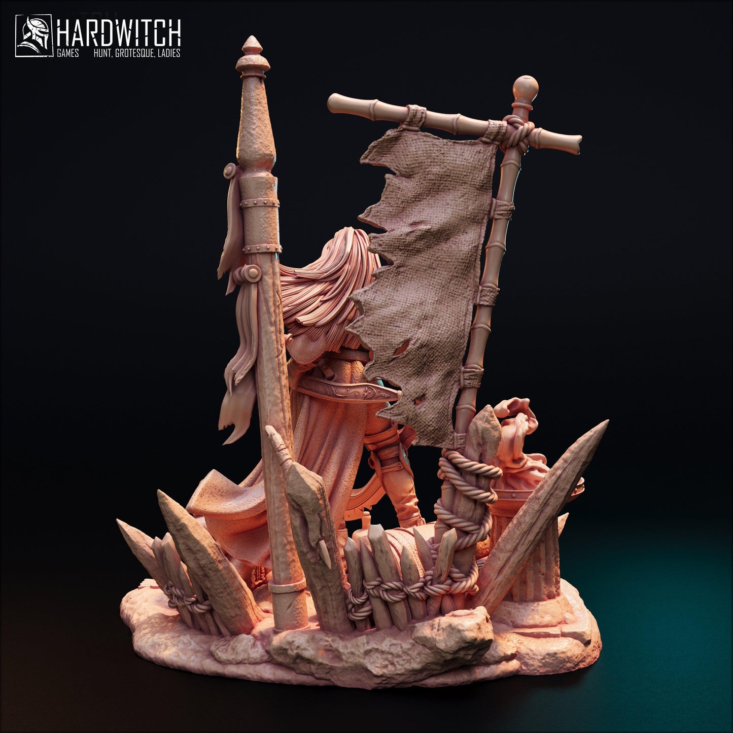 Violet Gorme, The Enigmatic Pirate Captain NSFW Nude Option | Fierce Female Pirate Miniature | 32mm Scale or 75mm Scale - Plague Miniatures