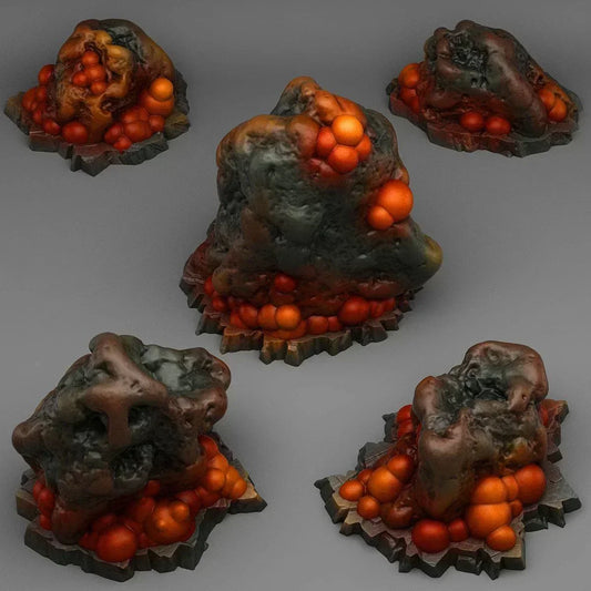 Virus Rocks Miniatures | Viral Plague Wargaming Terrain Set | 28mm or 32mm Scale - Plague Miniatures