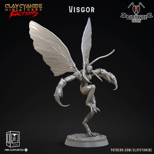 Visgor Flying Hive-Mind Insectoid Miniature | 32mm Scale - Plague Miniatures