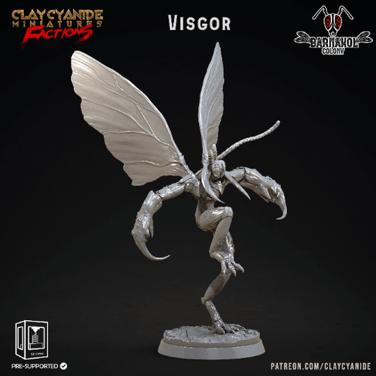 Visgor Flying Hive-Mind Insectoid Miniature | 32mm Scale - Plague Miniatures
