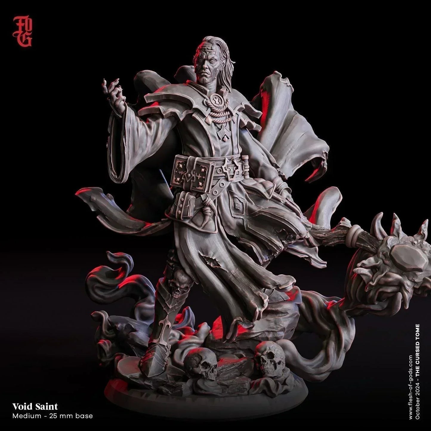 Void Saint Miniature | Scholar Humanoid Monster Figurine | 32mm Scale or 75mm Scale - Plague Miniatures