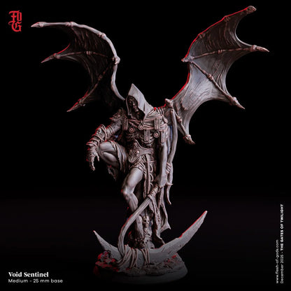 Void Sentinel Miniature | Death Reaper Necromancer Master Figurine | 32mm Scale or 75mm Scale - Plague Miniatures