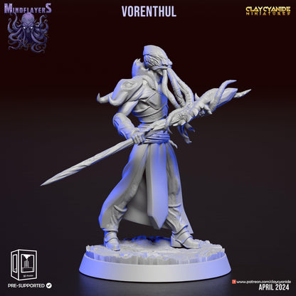 Vorenthul, Cthulhu-Inspired Mind Flayer Miniature | 32mm Scale - Plague Miniatures