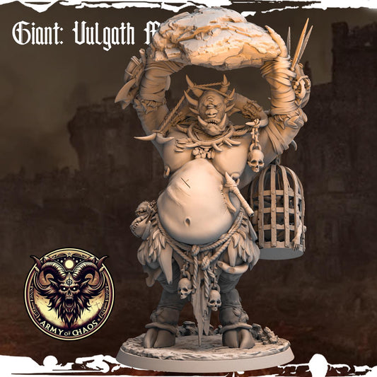 Vulgath, Mountain Tyrant | Giant Ogre Troll Miniature | 50mm Base - Plague Miniatures