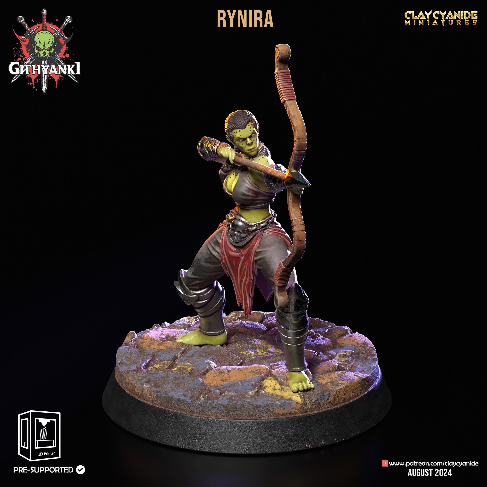 Vykara, Swordbearer Female Orc Miniature | Warrior Orc Fighter | 32mm Scale - Plague Miniatures