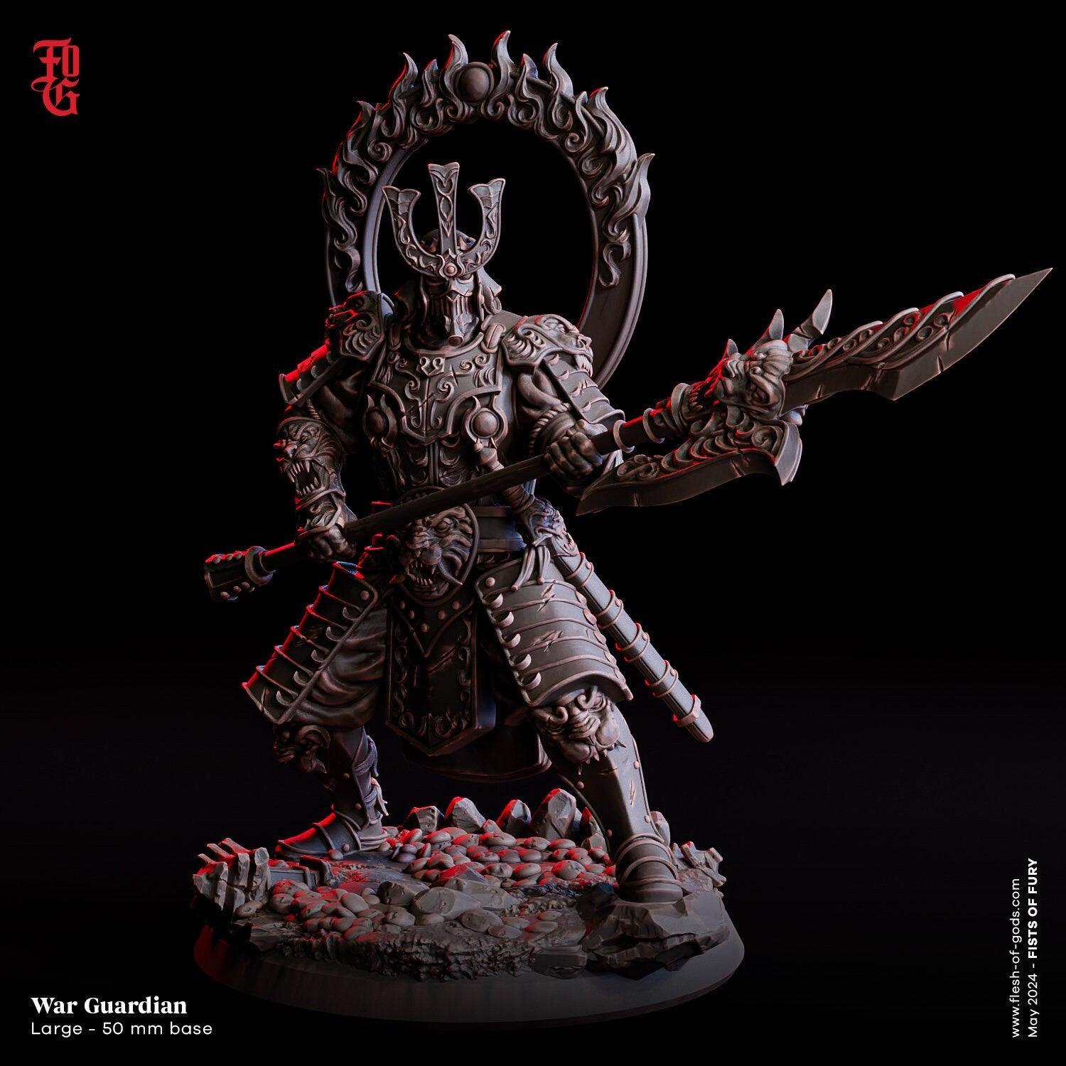 War Guardian Miniature | Celestial Humanoid Defender for Tabletop RPGs | 25mm or 50mm Base in 32mm Scale - Plague Miniatures