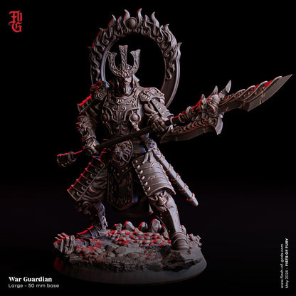 War Guardian Miniature | Celestial Humanoid Defender for Tabletop RPGs | 25mm or 50mm Base in 32mm Scale - Plague Miniatures