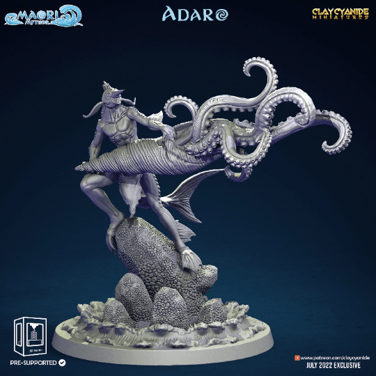 DnD Water Kuo-Toa miniature Adaro Miniature | Clay Cyanide | Maori miniature | Tabletop Gaming | DnD Miniature | Dungeons and Dragons - Plague Miniatures