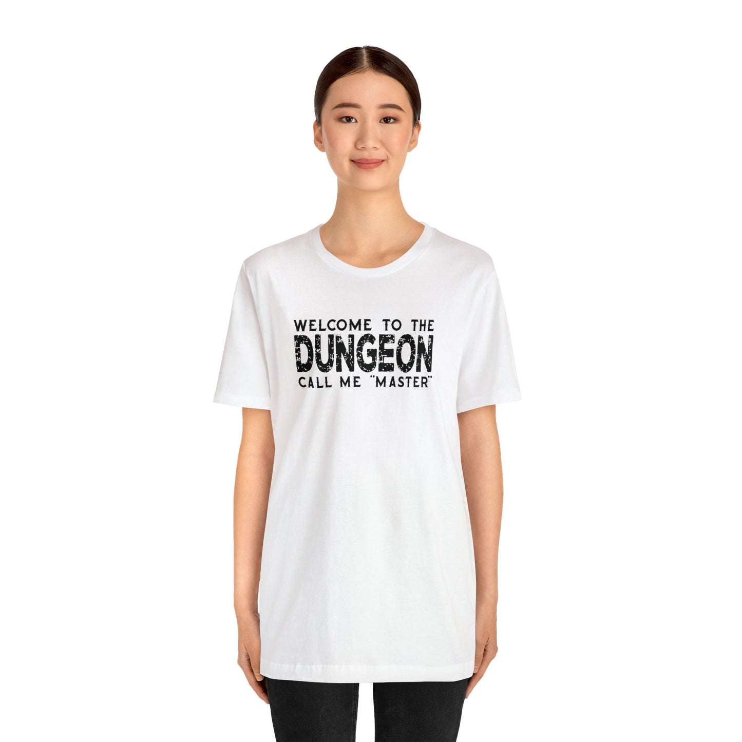 Welcome to the Dungeon Call me Master | DM shirt | Dungeon Master gift | dnd tshirt | Gaming shirt | dungeons and dragons Short Sleeve Tee - Plague Miniatures