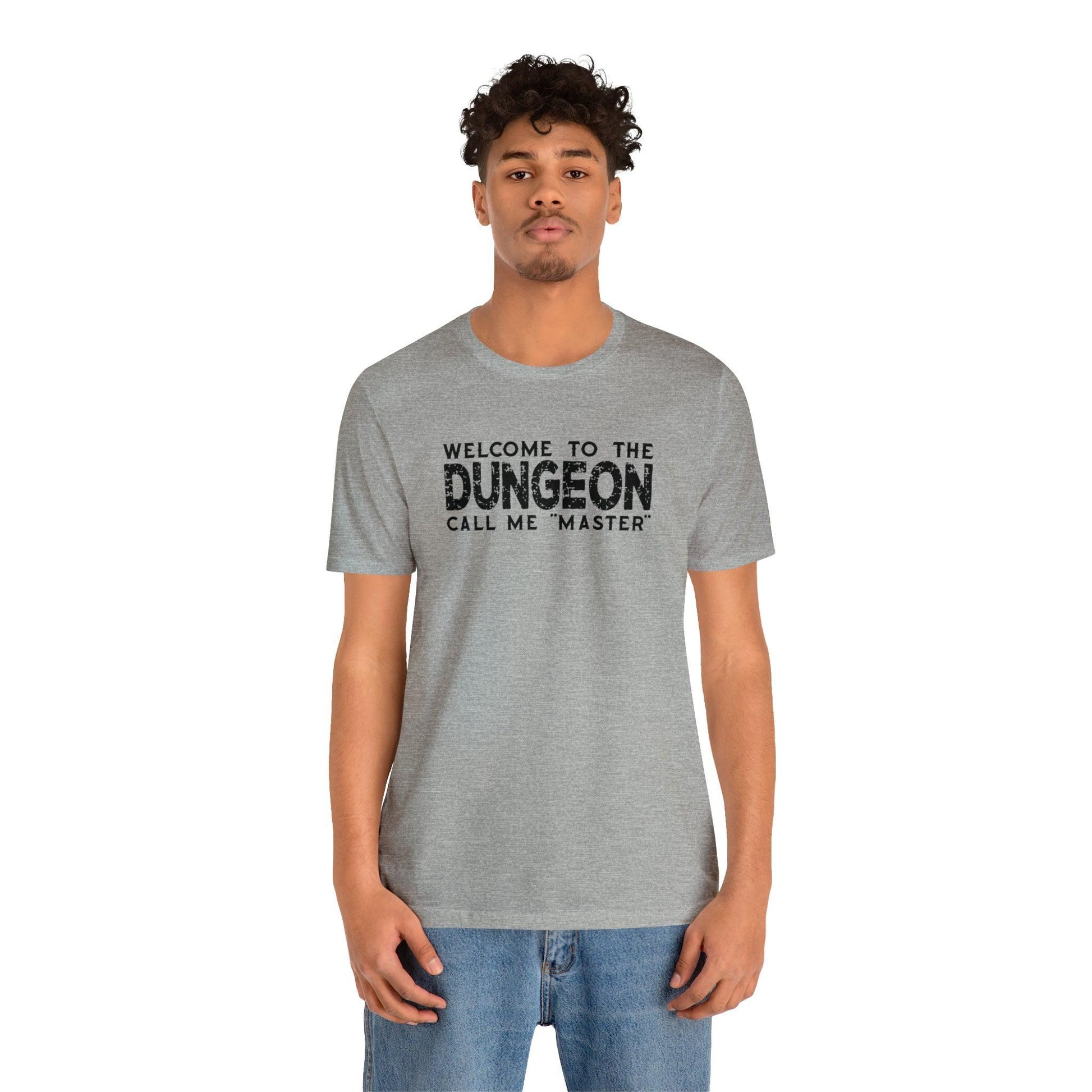 Welcome to the Dungeon Call me Master | DM shirt | Dungeon Master gift | dnd tshirt | Gaming shirt | dungeons and dragons Short Sleeve Tee - Plague Miniatures