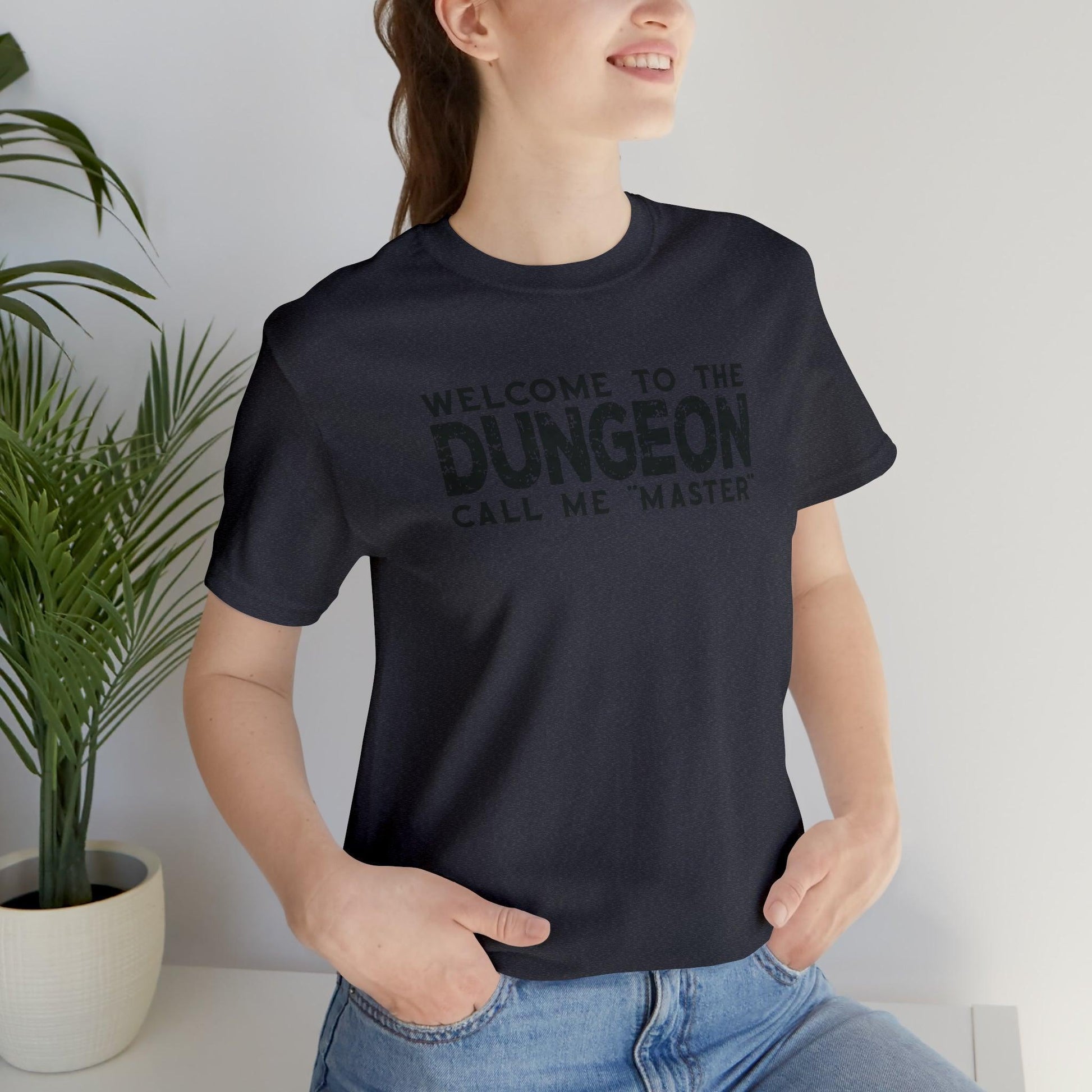 Welcome to the Dungeon Call me Master | DM shirt | Dungeon Master gift | dnd tshirt | Gaming shirt | dungeons and dragons Short Sleeve Tee - Plague Miniatures