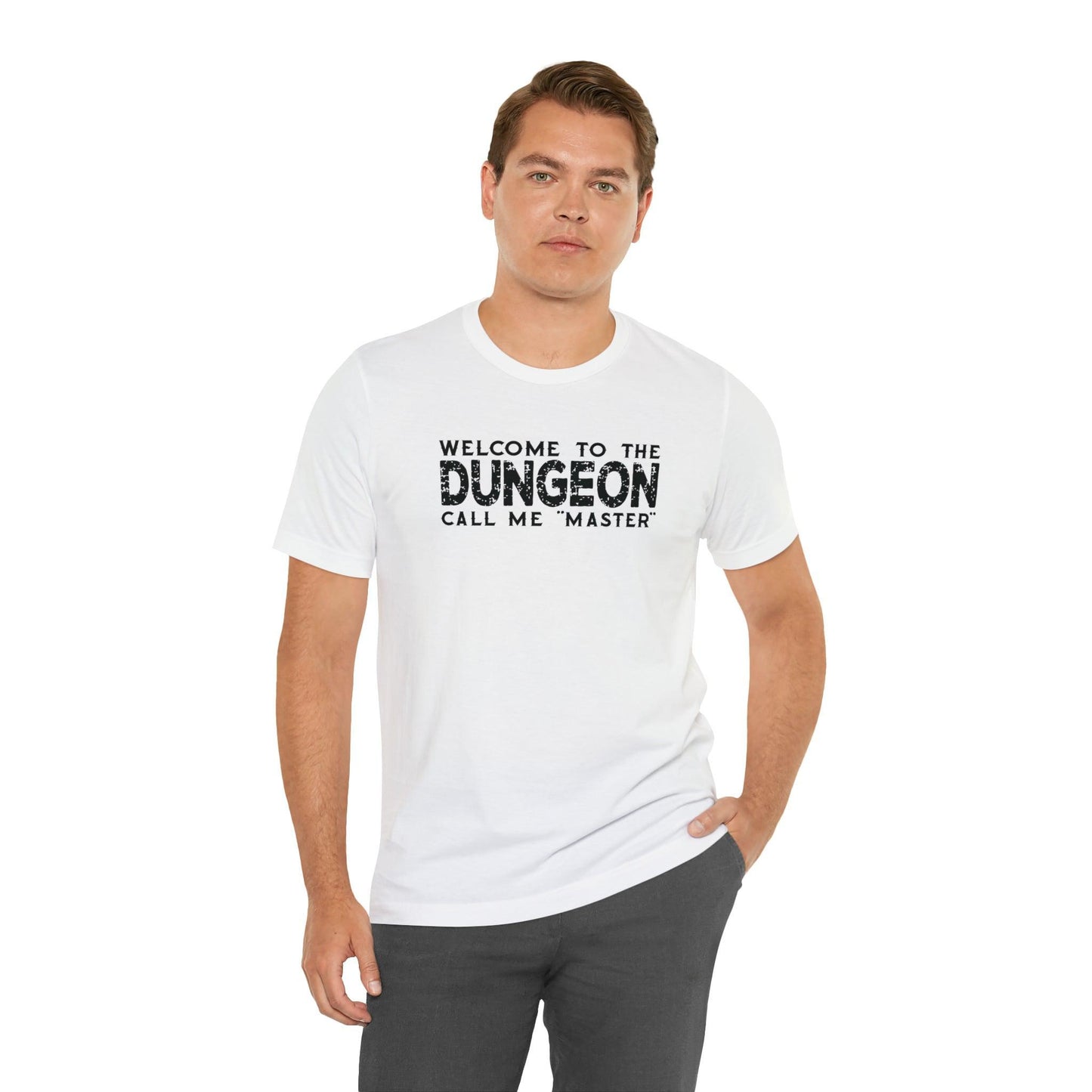 Welcome to the Dungeon Call me Master | DM shirt | Dungeon Master gift | dnd tshirt | Gaming shirt | dungeons and dragons Short Sleeve Tee - Plague Miniatures