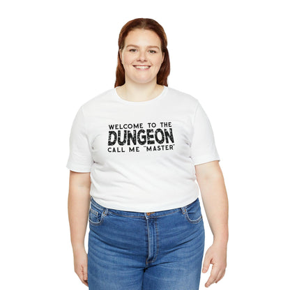Welcome to the Dungeon Call me Master | DM shirt | Dungeon Master gift | dnd tshirt | Gaming shirt | dungeons and dragons Short Sleeve Tee - Plague Miniatures