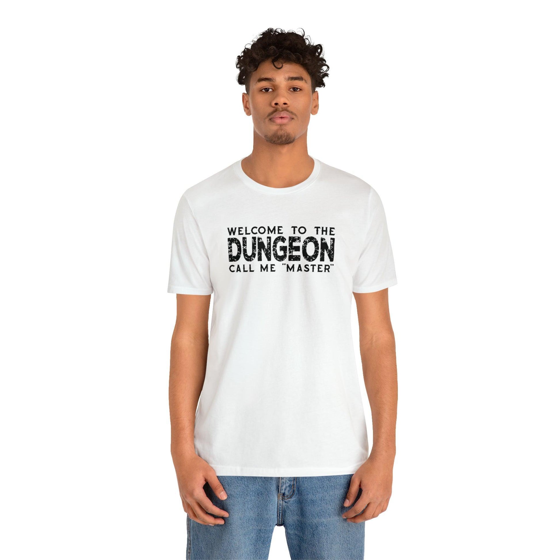 Welcome to the Dungeon Call me Master | DM shirt | Dungeon Master gift | dnd tshirt | Gaming shirt | dungeons and dragons Short Sleeve Tee - Plague Miniatures