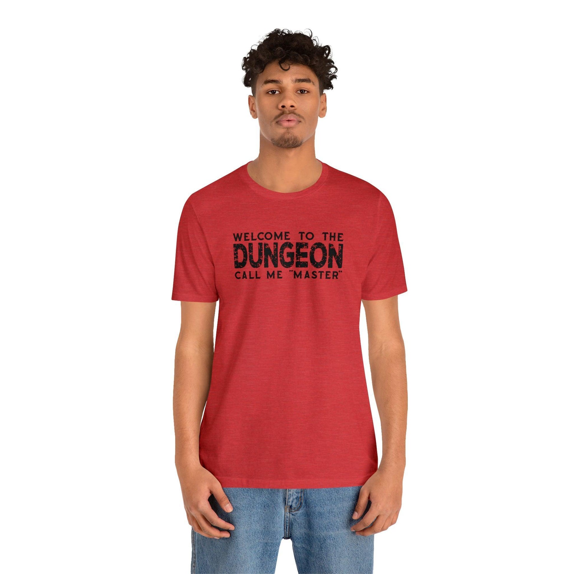 Welcome to the Dungeon Call me Master | DM shirt | Dungeon Master gift | dnd tshirt | Gaming shirt | dungeons and dragons Short Sleeve Tee - Plague Miniatures
