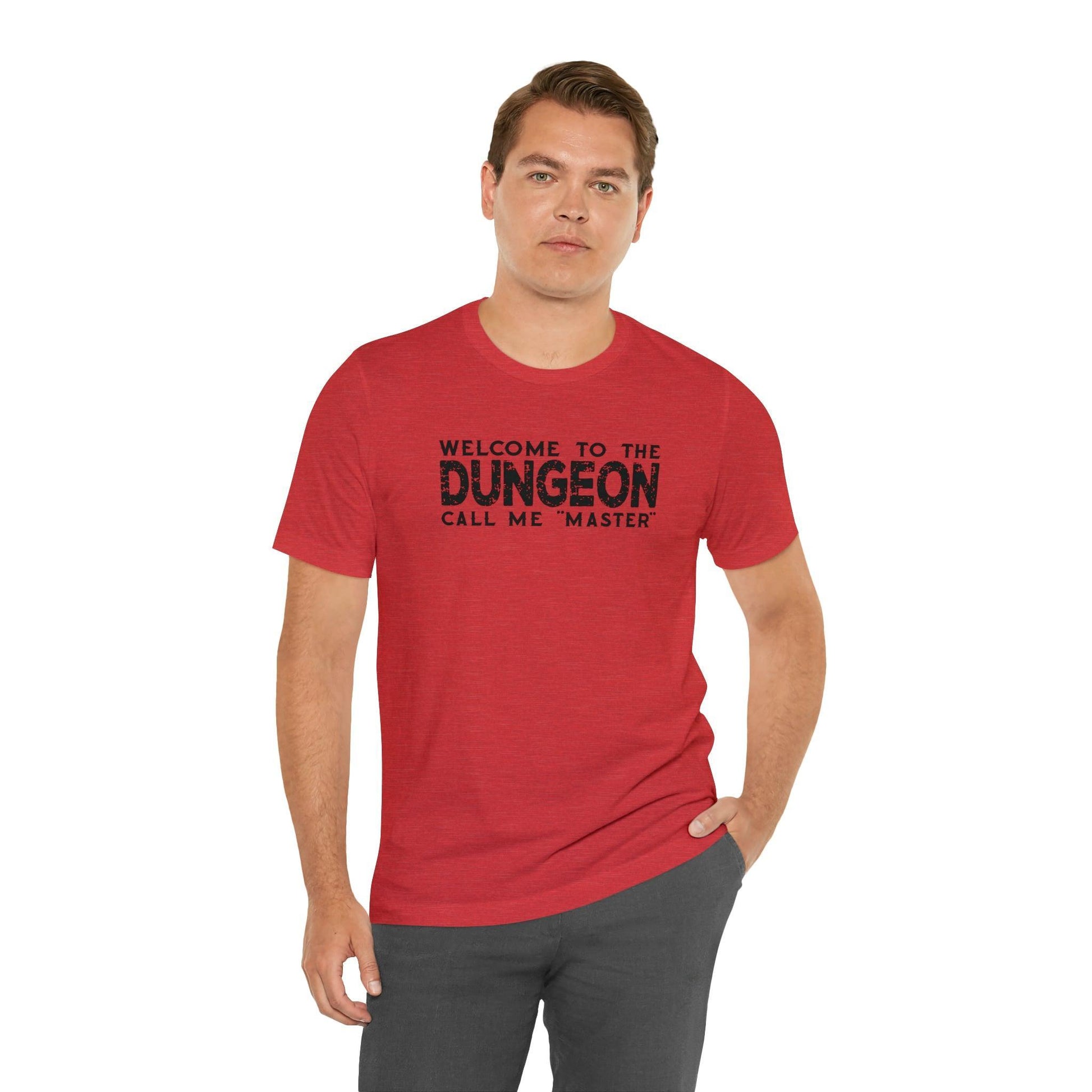 Welcome to the Dungeon Call me Master | DM shirt | Dungeon Master gift | dnd tshirt | Gaming shirt | dungeons and dragons Short Sleeve Tee - Plague Miniatures