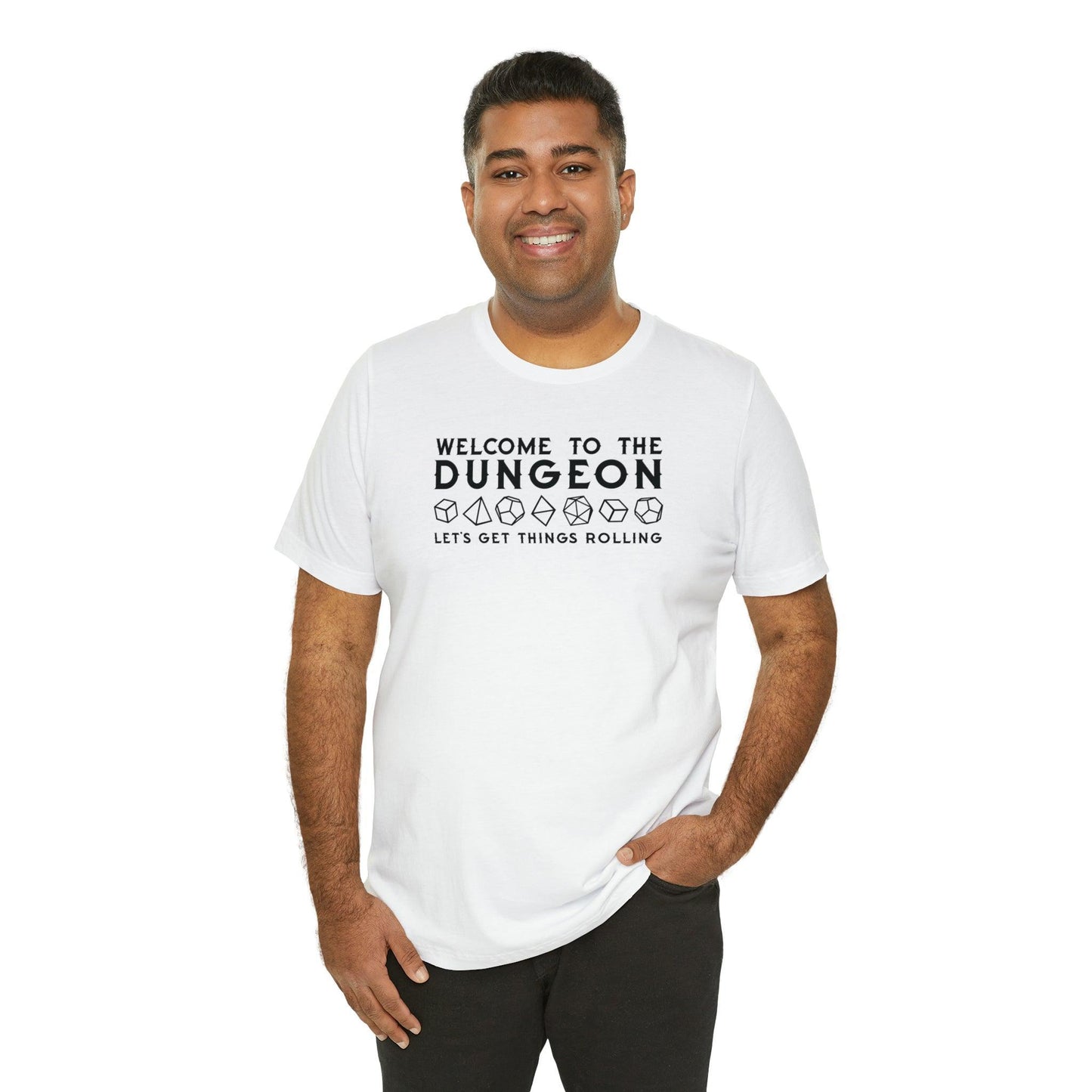 Welcome to the Dungeon Let's Get things Rolling Unisex Jersey Short Sleeve Tee - Plague Miniatures