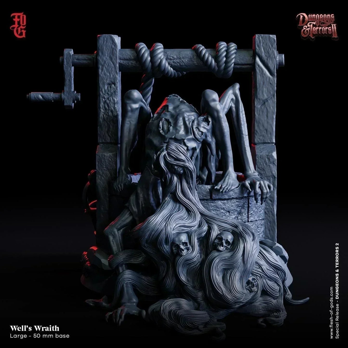 Well’s Wraith Miniature | Specter of Cursed Waters | 50mm Base - Plague Miniatures