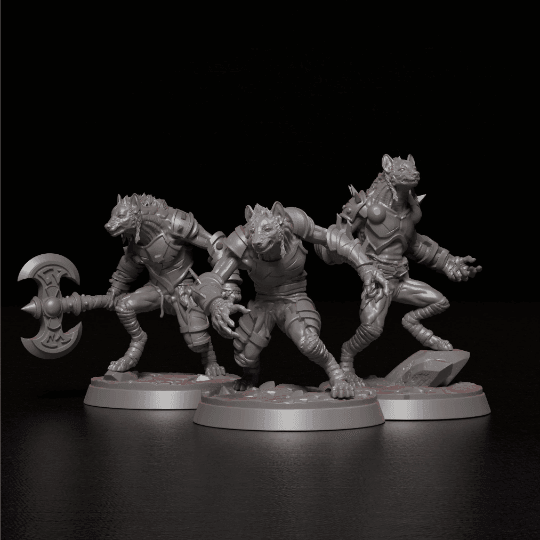 Werehyena Miniature | Werewolf for Dungeons and Dragons | 32mm Scale - Plague Miniatures